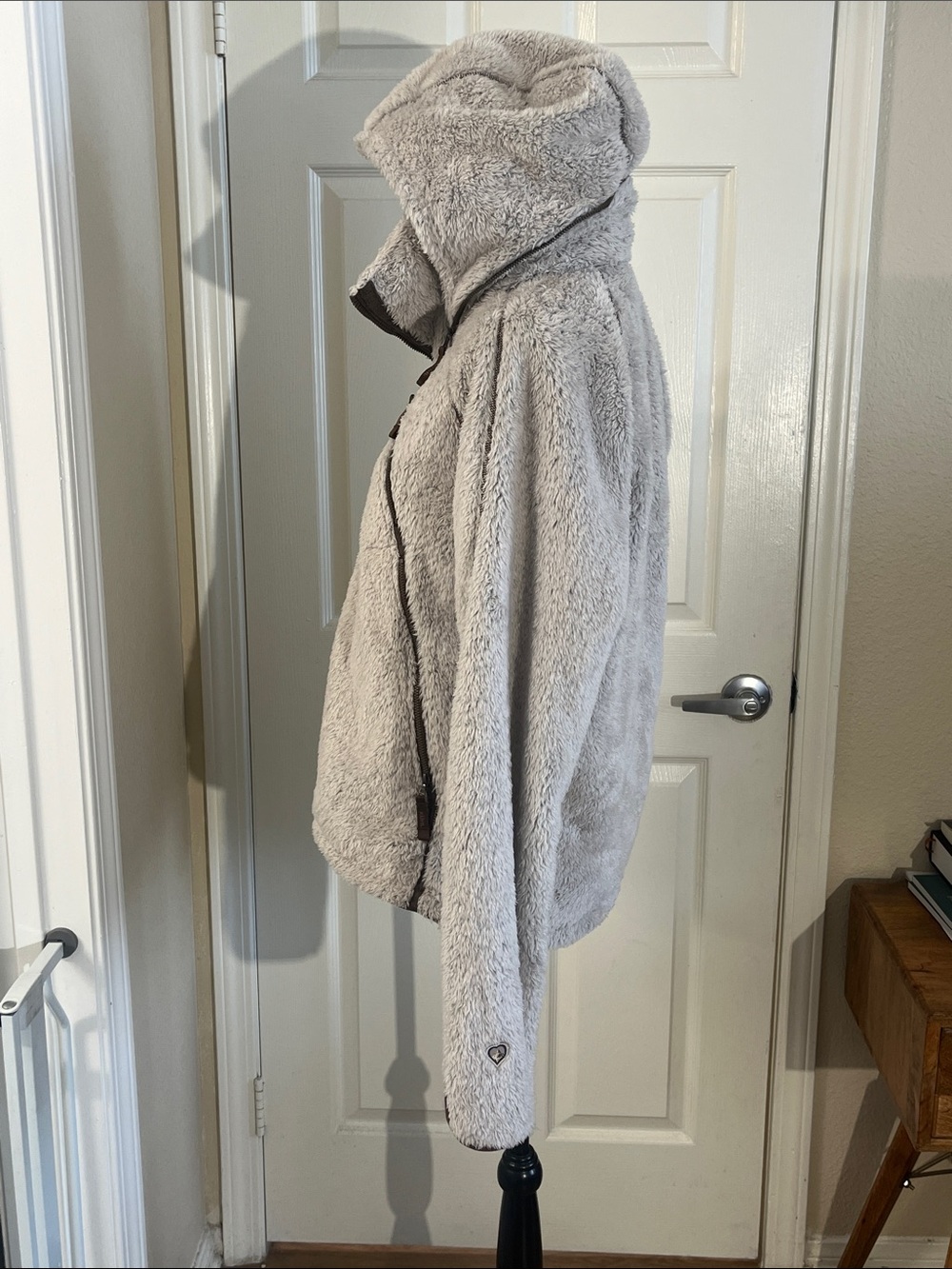 KÜHL Flight Fleece Hooded Jacket Women's Extra Large XL Stone Sherpa Zip Up - Picture 6 of 13